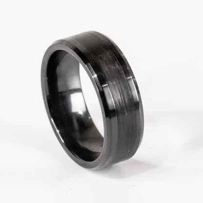 The Dark Knight - Black Ceramic and Carbon Fiber Ring