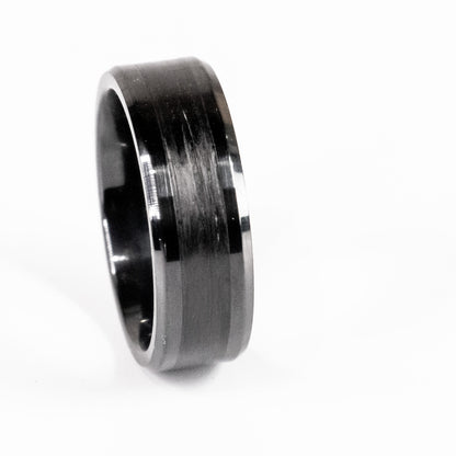 The Dark Knight - Black Ceramic and Carbon Fiber Ring