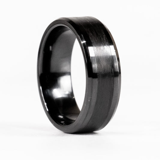 The Dark Knight - Black Ceramic and Carbon Fiber Ring