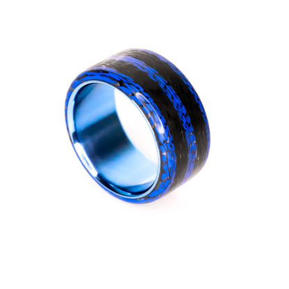 Black and Blue - Blue Titanium | Blue Carbon Fiber Ring