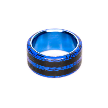 Black and Blue - Blue Titanium | Blue Carbon Fiber Ring